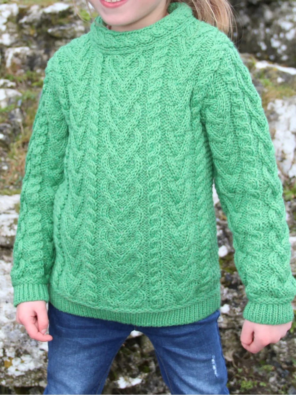 Aran Crafts NWT Kids Heart Design Aran Sweater
